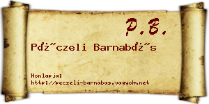 Péczeli Barnabás névjegykártya